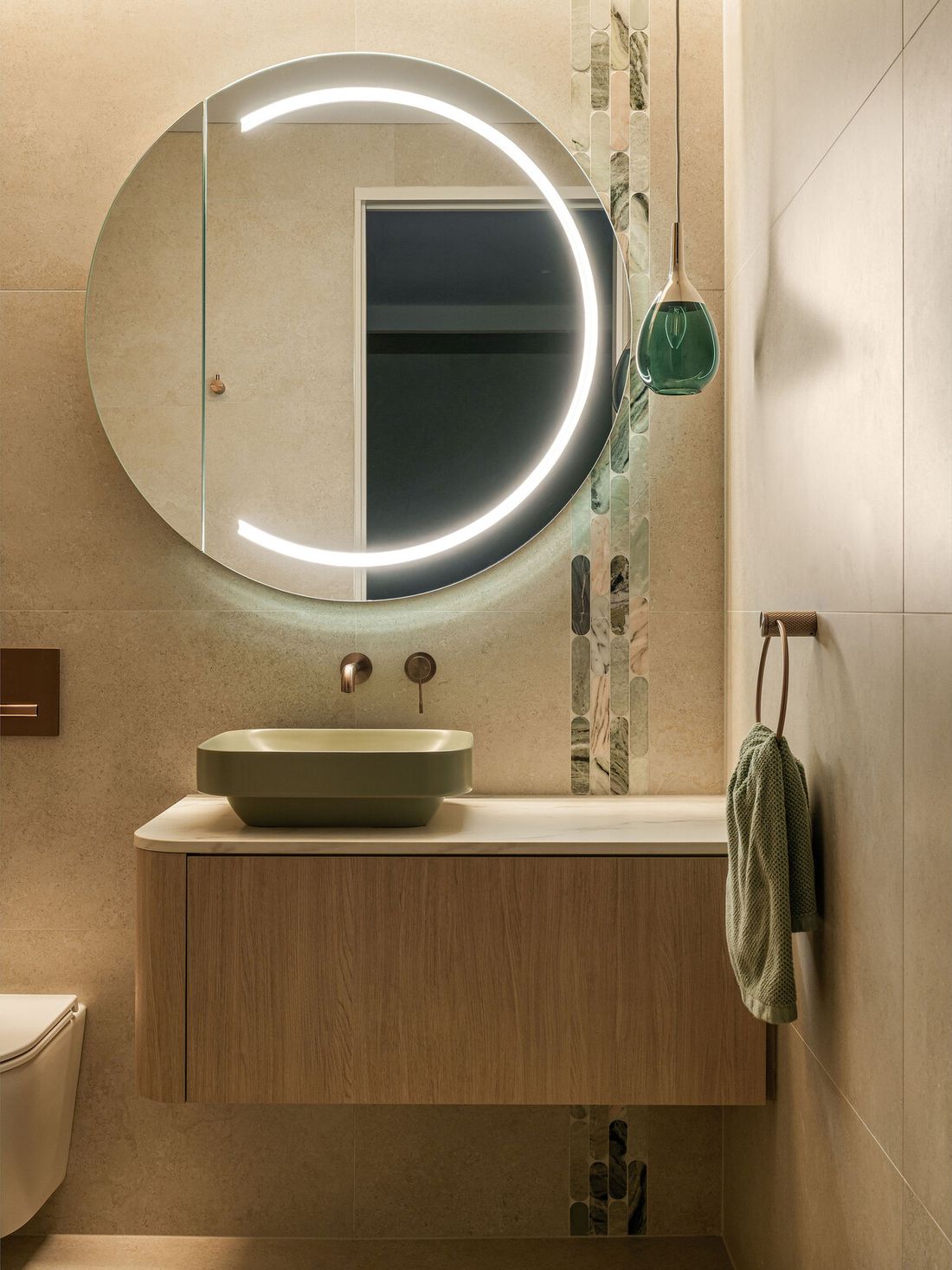 Ensuite, backlit mirror