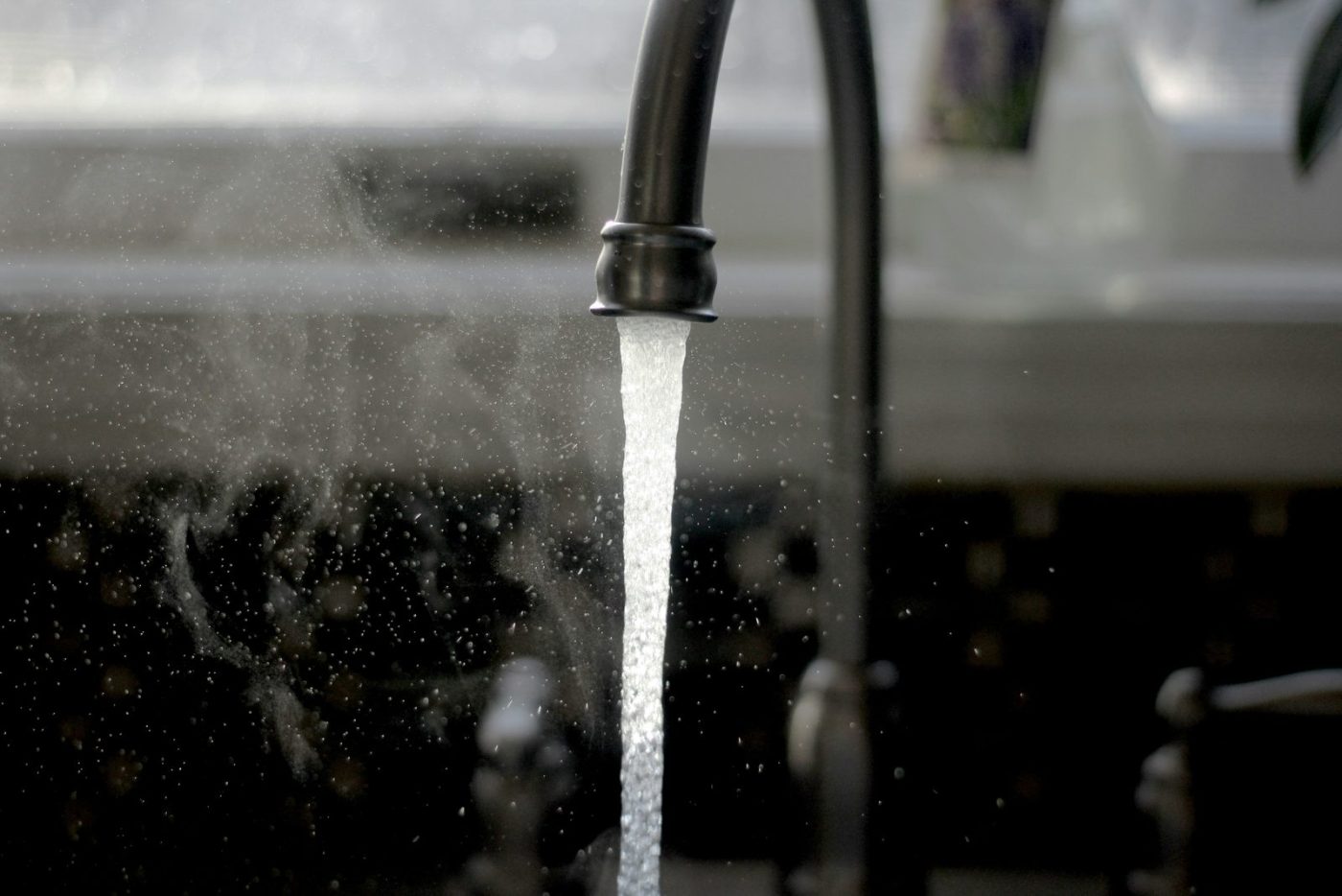 Water running from a tap